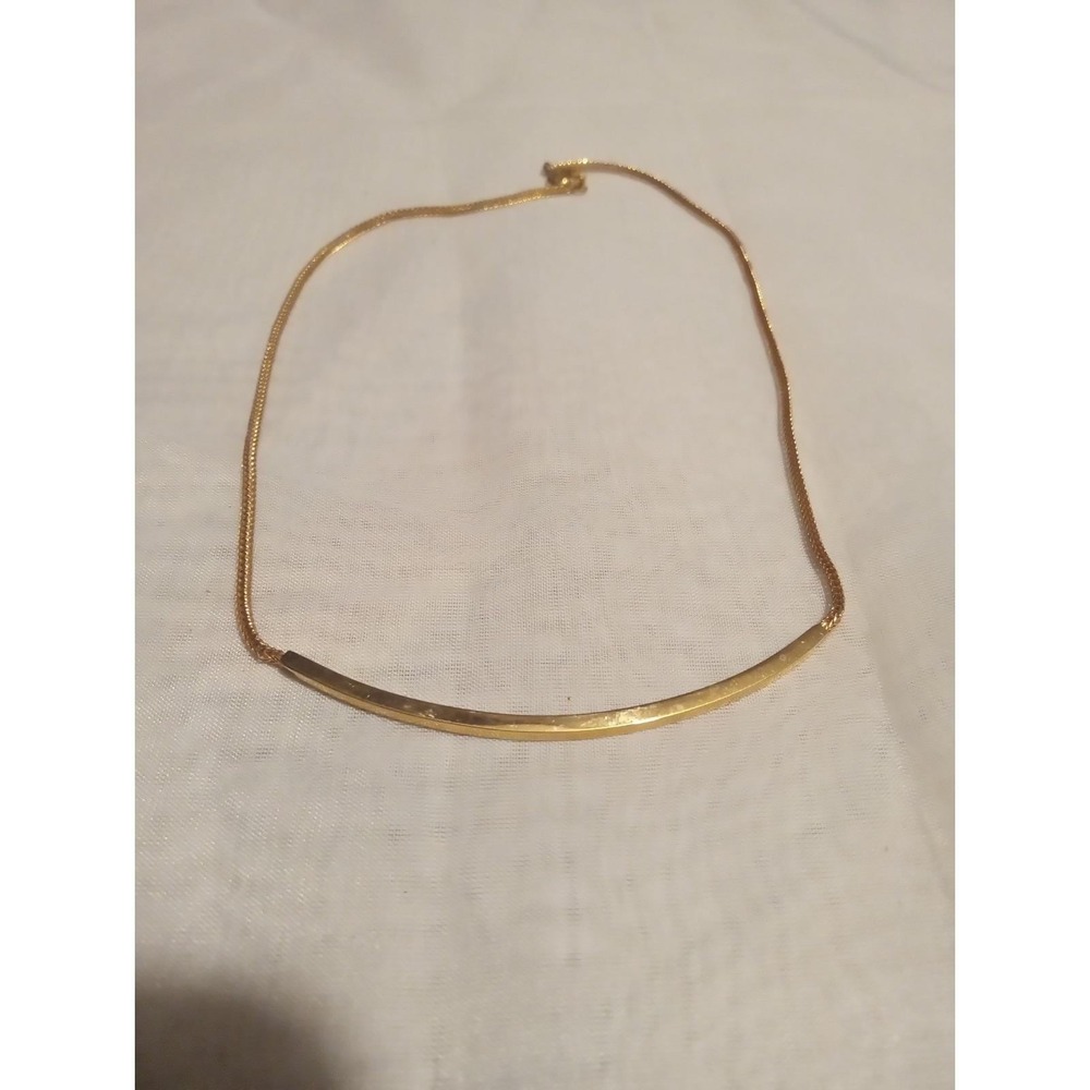 Sarah Coventry slider bar choker necklace Gold Tone